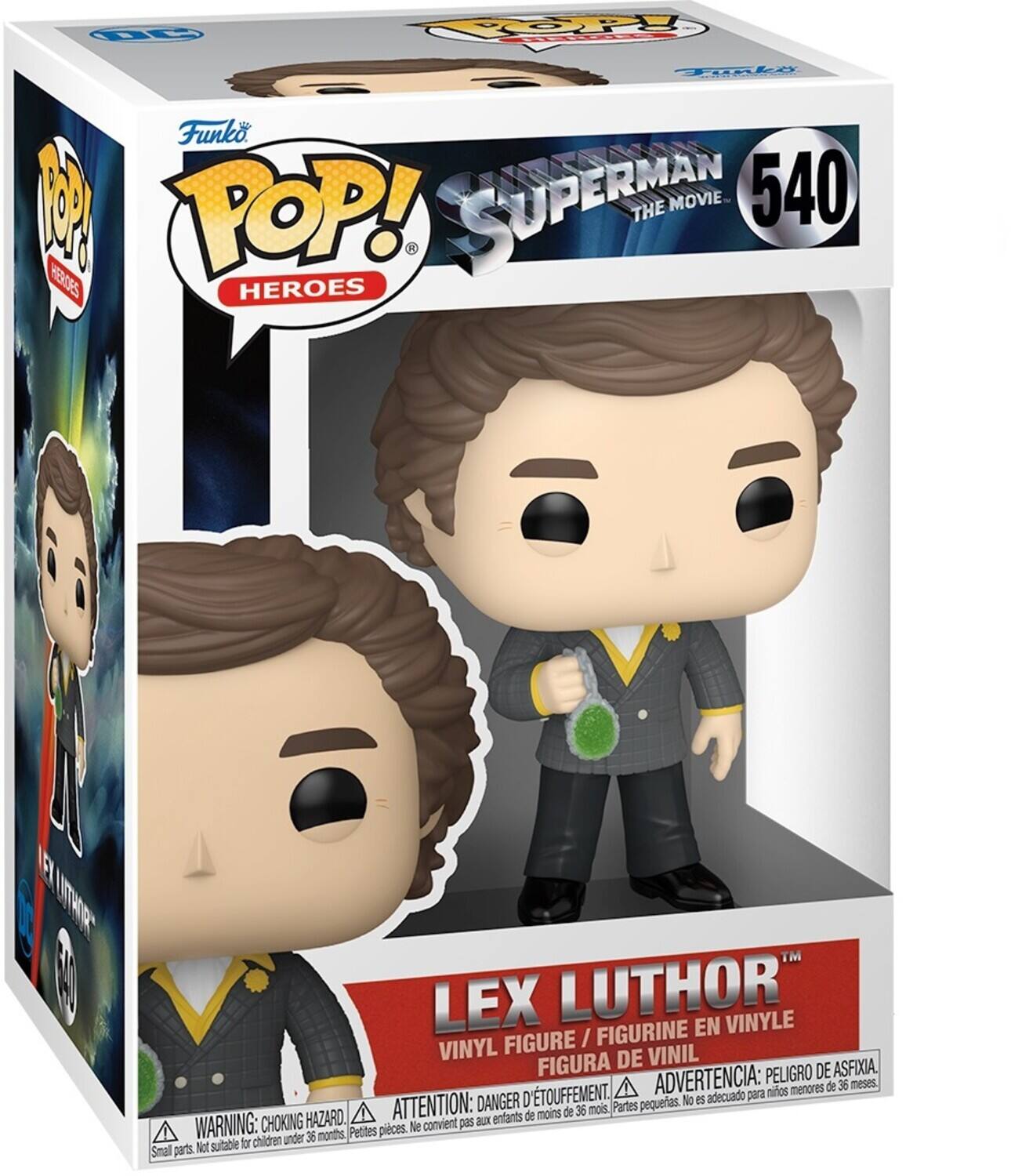 H opY Fila 1 Funko POP! SUPERMAN THE MOVIE 540 HEROES LEX LUTHOR EN VINYLE FIGURE / FIGURINE VINYL DE VINIL FIGURA PELIGRO DE ASFIXIA. D'TOUFFEMENT. ADVERTENCIA: para mios menores de 36 meses. DANGER pequeas. No 5 adecuado HAZARD. ATTENTION: Bu entants de moins de 36 mois Partes WARNING: CHOKING Pettes pices. e convient pas children under 36 months Not sultable for Small parts