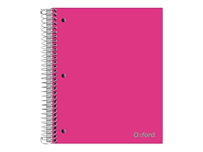 Oxford - 5-Subject Notebooks, 8.5" x 11", College Ruled, 200 Sheets, Color chosen at random (10588) - Assorted