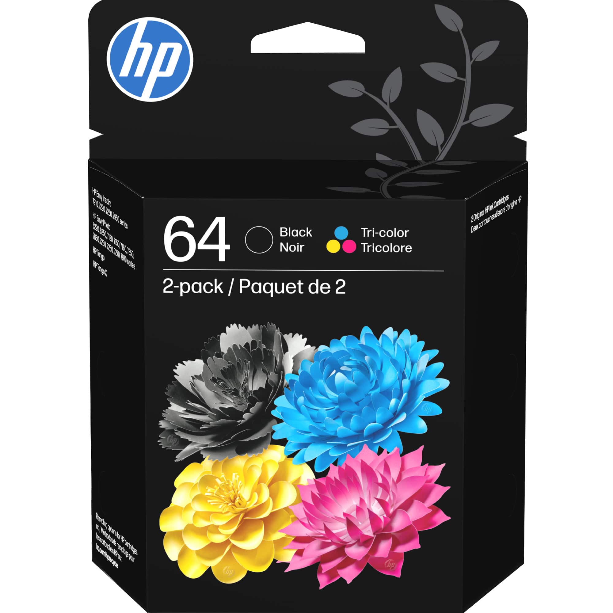 HP - 64 2-Pack Standard Capacity Ink Cartridges - Black/Tri-color