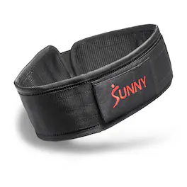 Sunny Health & Fitness - Heavy-Duty 4" Nylon Weightlifting Belt with Back Support & Adjustable Fit for Strength Training - Medium - Black