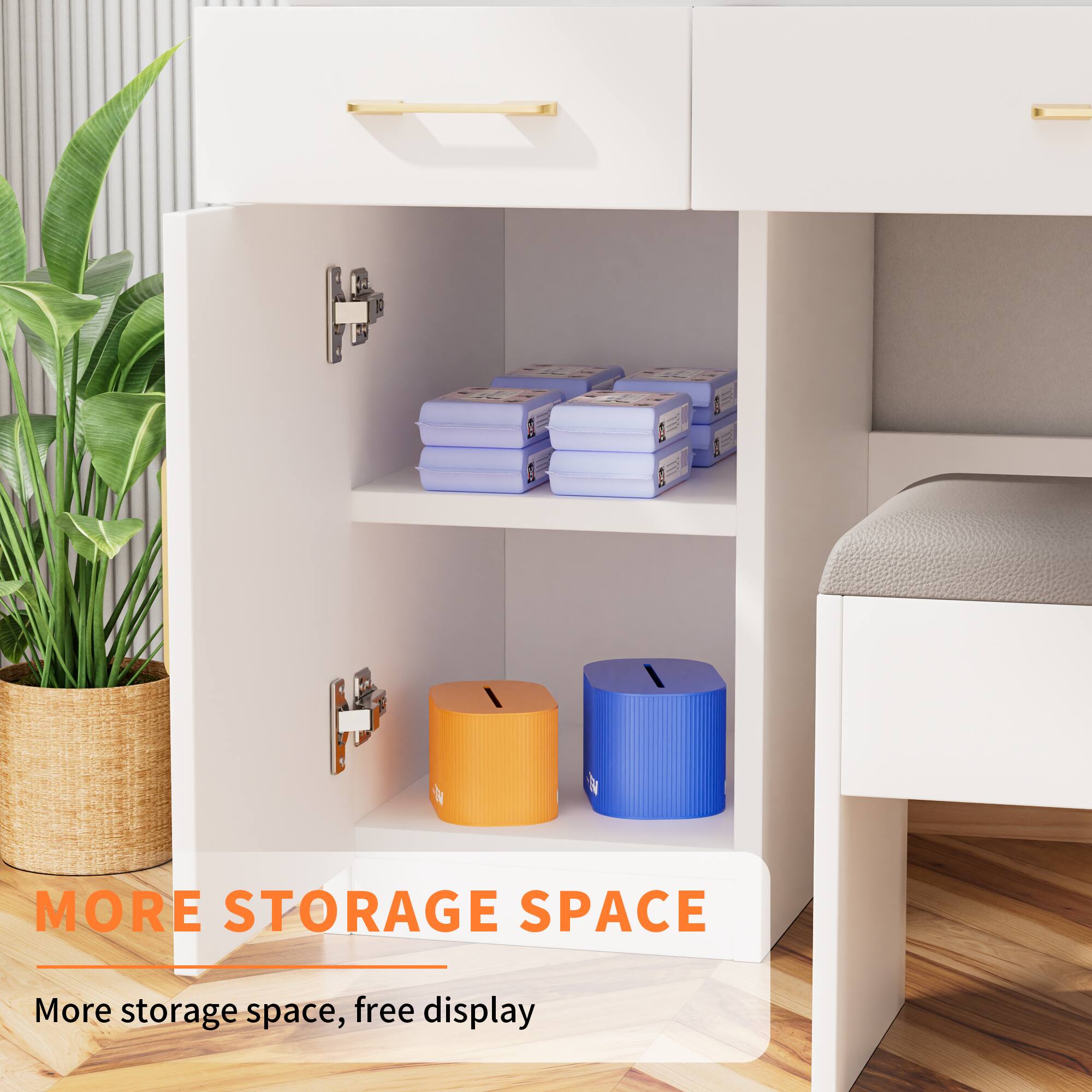 MORE STORAGE SPACE

More storage space, free display