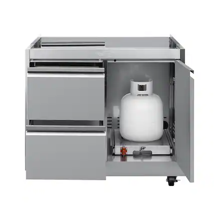 Front. Koolmore - 32 in. Outdoor Stainless-Steel Cabinet for Built-in BBQ Grill with 2 Drawers (KM-OKS-BQ30CAB) - Stainless Steel.