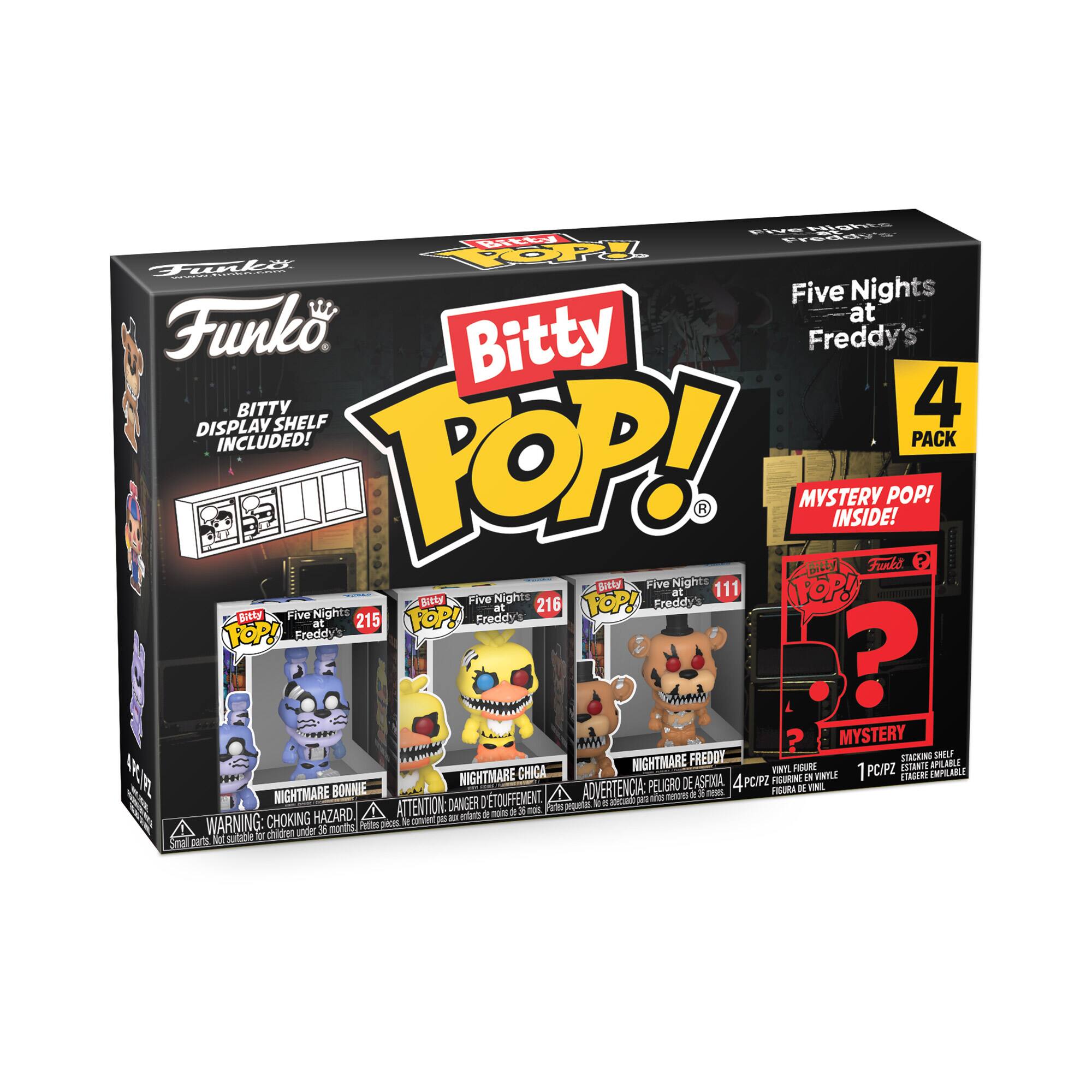 Bitty Pop! Five Nights at Freddy’s 4-pack- Nightmare Bonnie, Nightmare Chica, Nightmare Freddy, and a Mystery Character