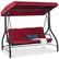 Front. Best Choice Products - Best Choice Products 3-Seat Outdoor Converting Canopy Swing Glider Patio Hammock w/ Removable Cushions - Merlot Red - Merlot Red.