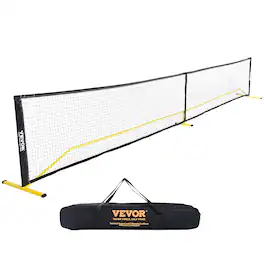 VEVOR - Portable Pickleball Net System, 22FT Regulation Size Net, Weather Resistant Steady Metal Frame & Strong PE Net - Yellow and black