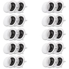 Acoustic Audio by Goldwood - CS-IC63 in Ceiling 6.5" Speaker 10 Pair Pack 3 Way Home Theater Flush Mount - Paintable White