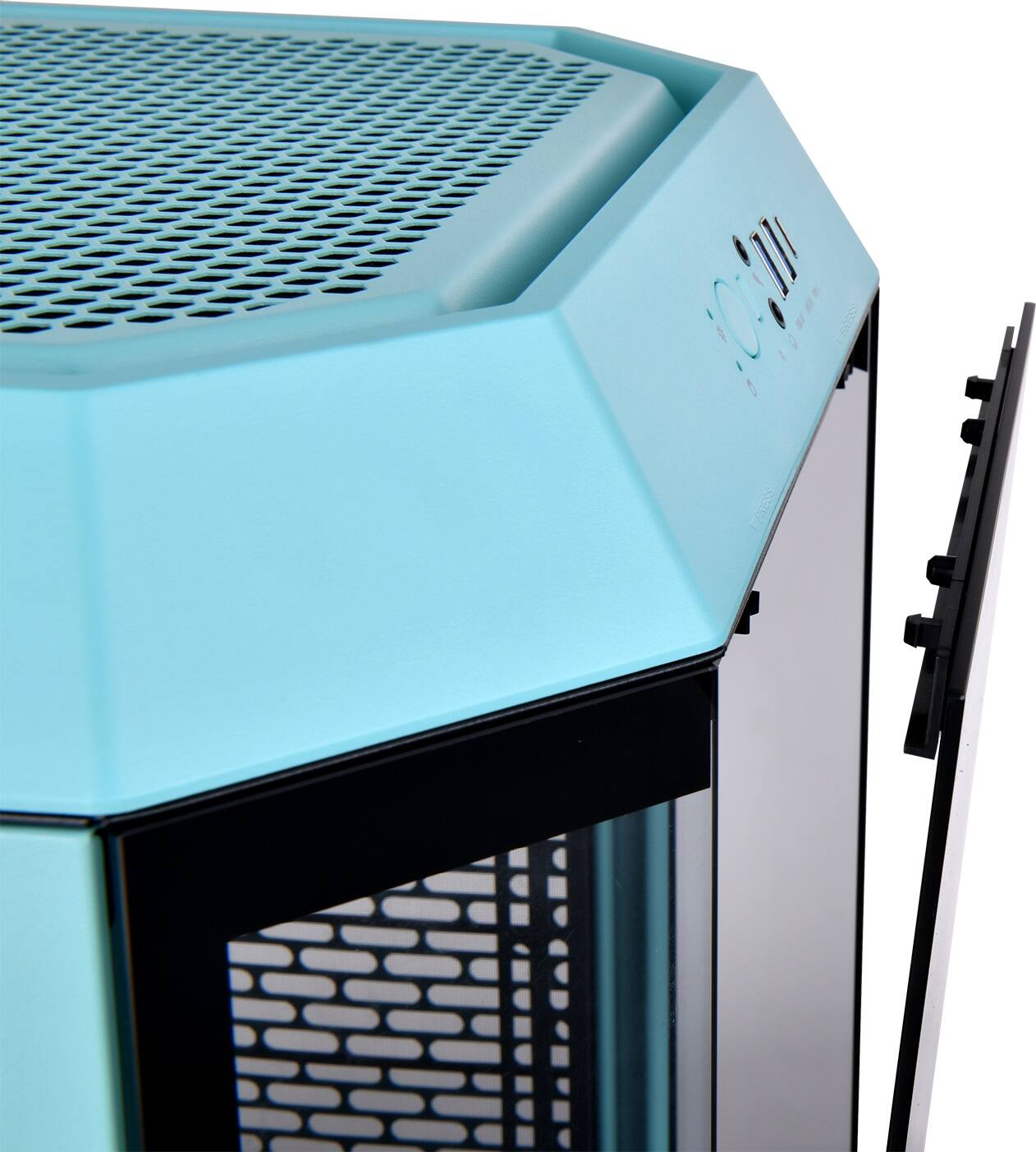 Alt View 26. Thermaltake - The Tower 300 Micro ATX PC Case - Turquoise.