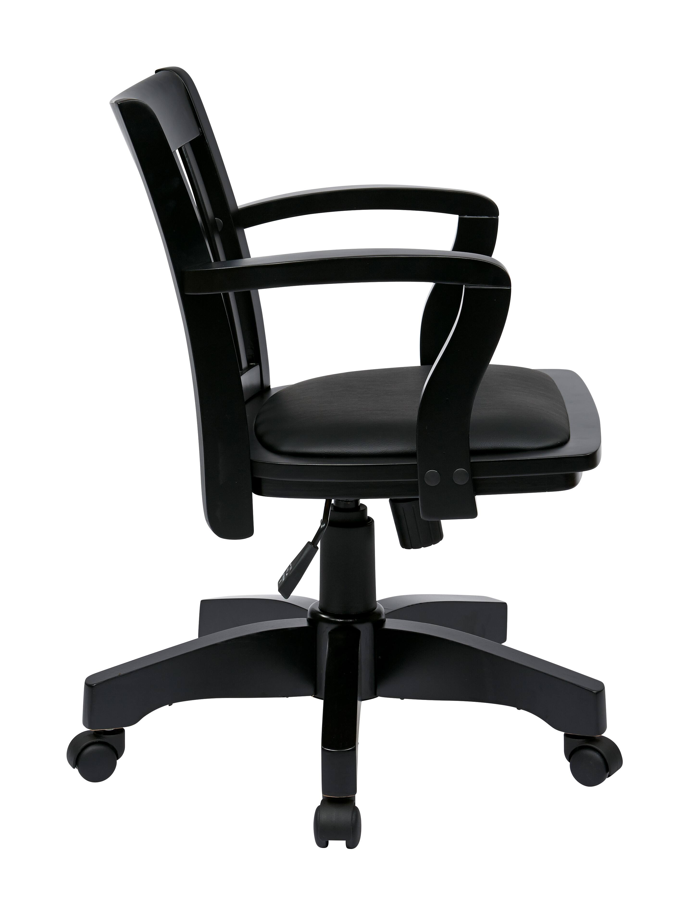 Left. OSP Home Furnishings - Deluxe Wood Banker's Chair - Black Finish.