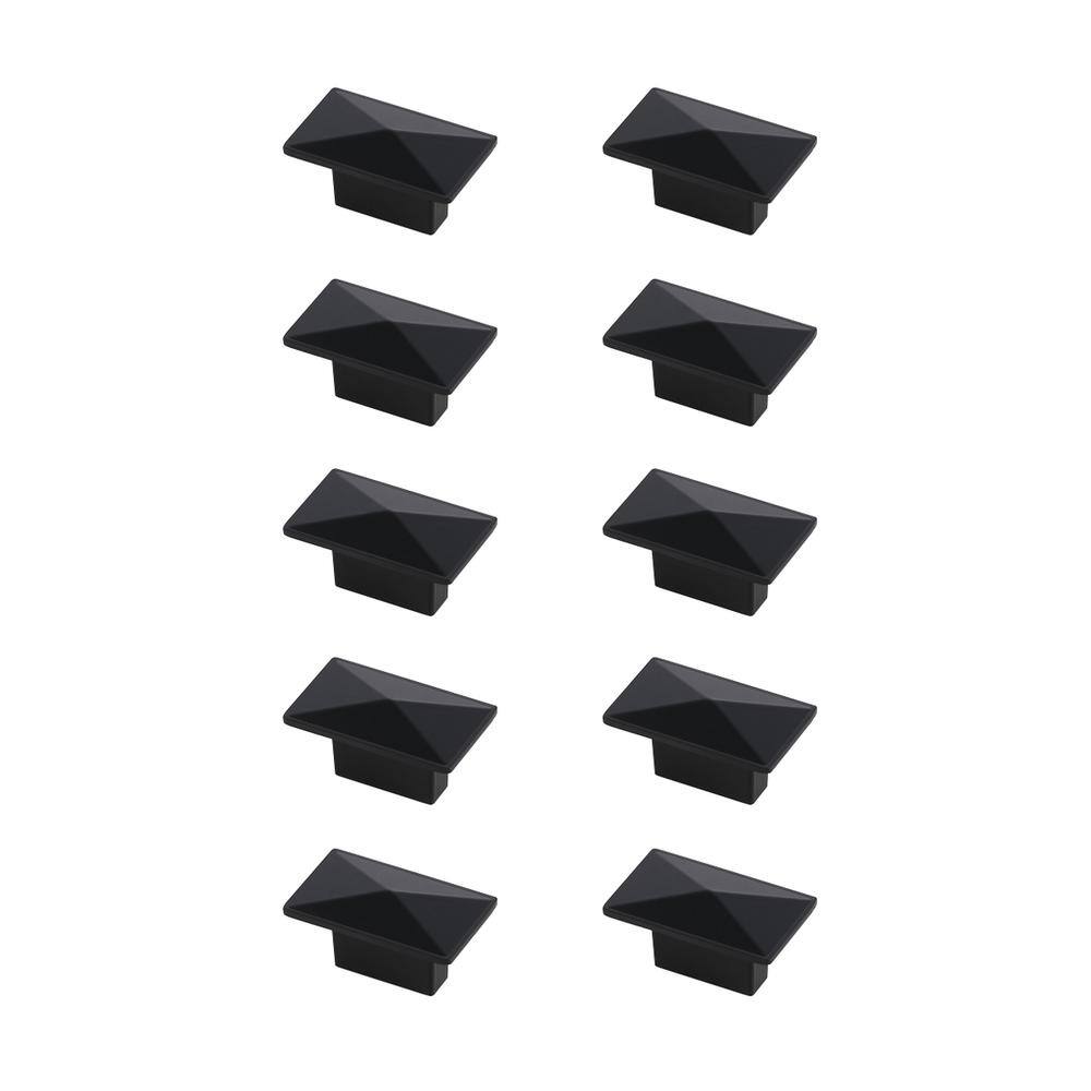 Alt View 2. Elegant Decor - Perry 2" Matte Black Rectangle Knob Multipack (Set of 10) - Matte Black.