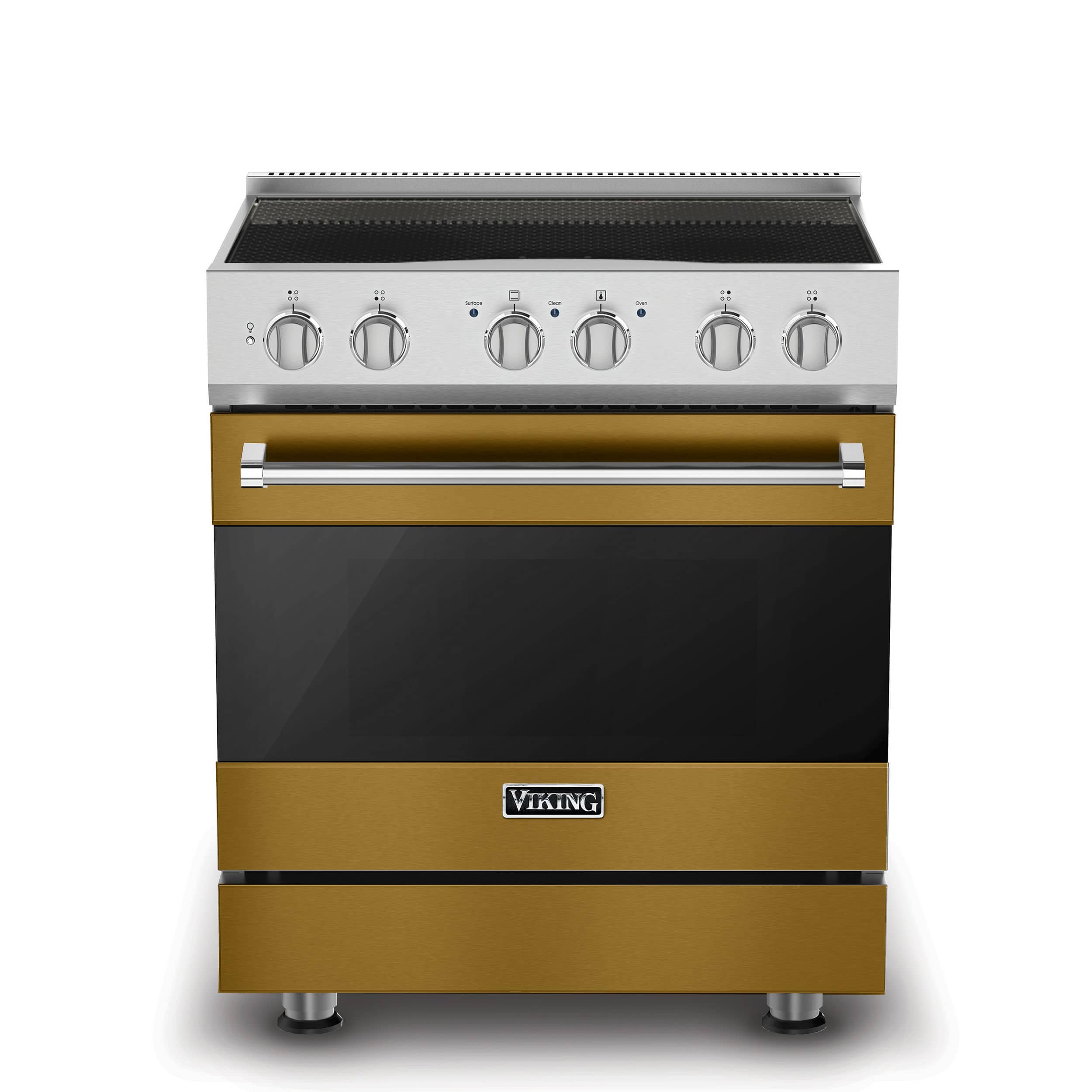 Front. Viking - 3-Series Induction Self-Clean Range - Golden Hour.