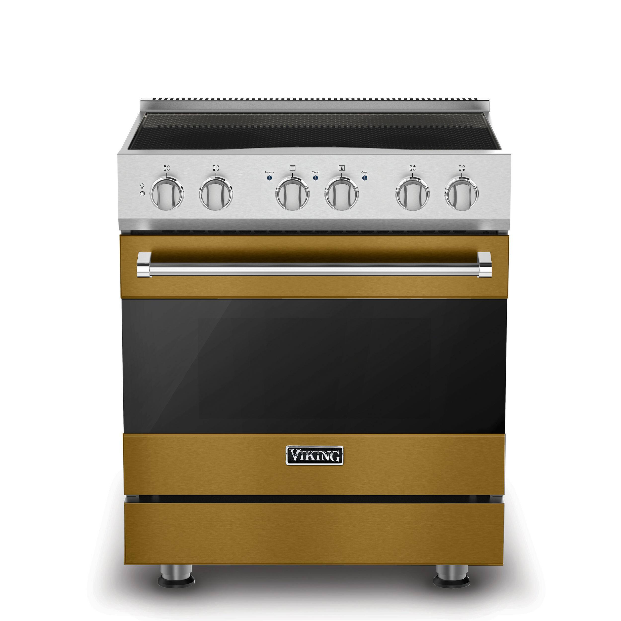 Front. Viking - 3-Series Induction Self-Clean Range - Golden Hour.