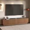 Front. luck idea - 86.61" TV Stand & Media Console, Modern Entertainment Center with Large Storage for Living Room - Walnut Color.