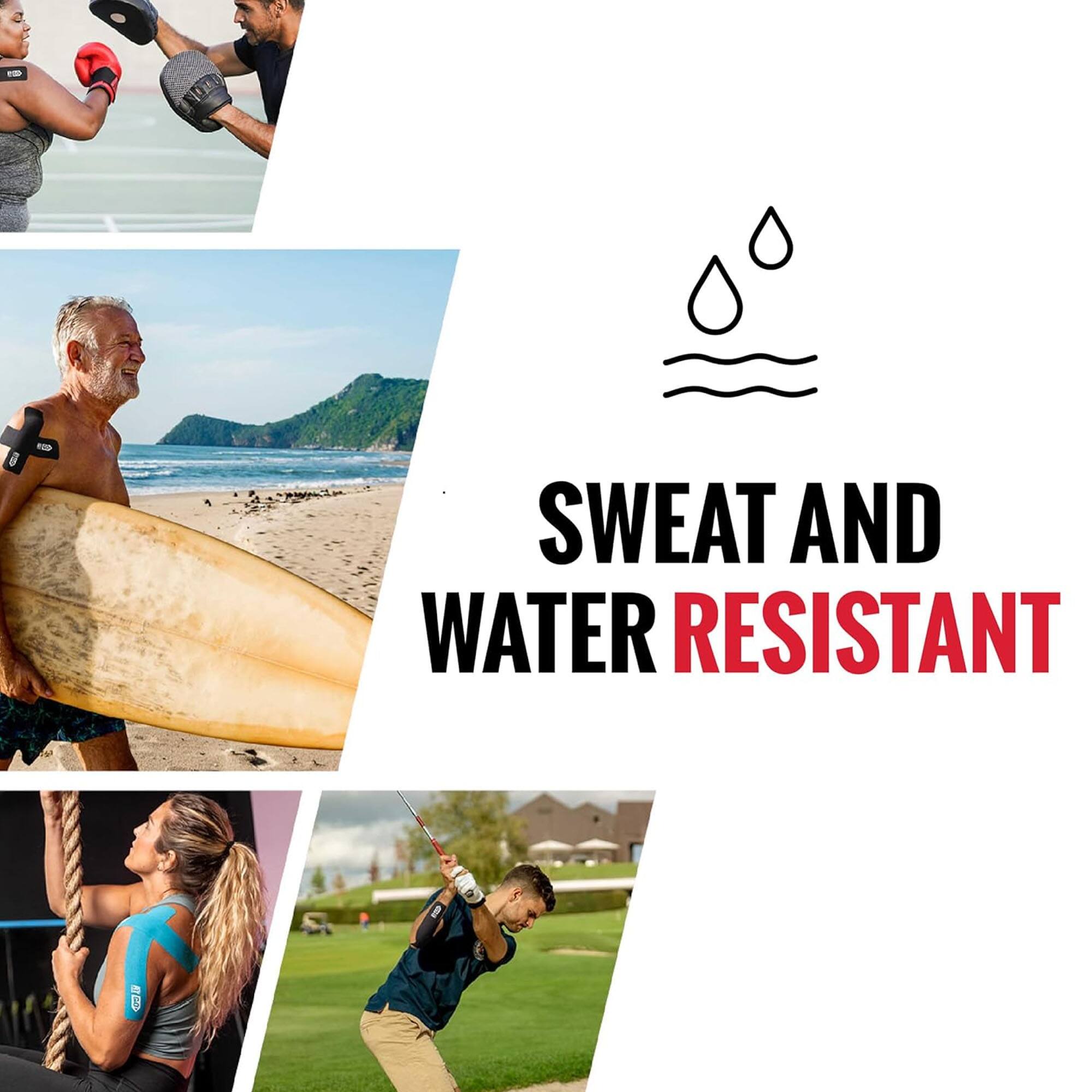 SWEAT AND WATER RESISTANT