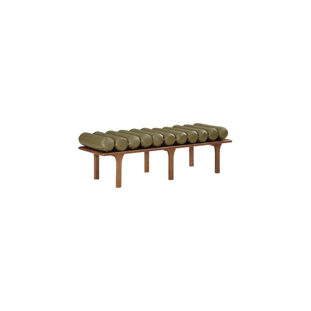 Alt View 2. Meridian Furniture - Landon Olive Green Vegan Leather Bench - Green.