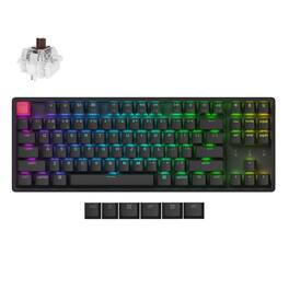 Keychron - K8 Version 2 TKL Wireless Mechanical Keyboard with Aluminum Frame and Brown Switch - Black