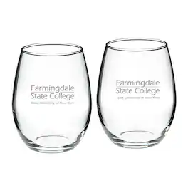 Jardine - SUNY Farmingdale State Rams 21oz. 2-Piece Stemless Wine Glass Set - Multicolor