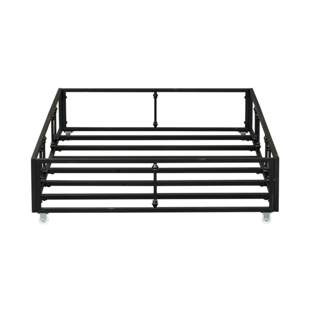 Back. Liberty Furniture Industries - Vintage Series Twin Metal Trundle - Black in Distressed Metal - Black.