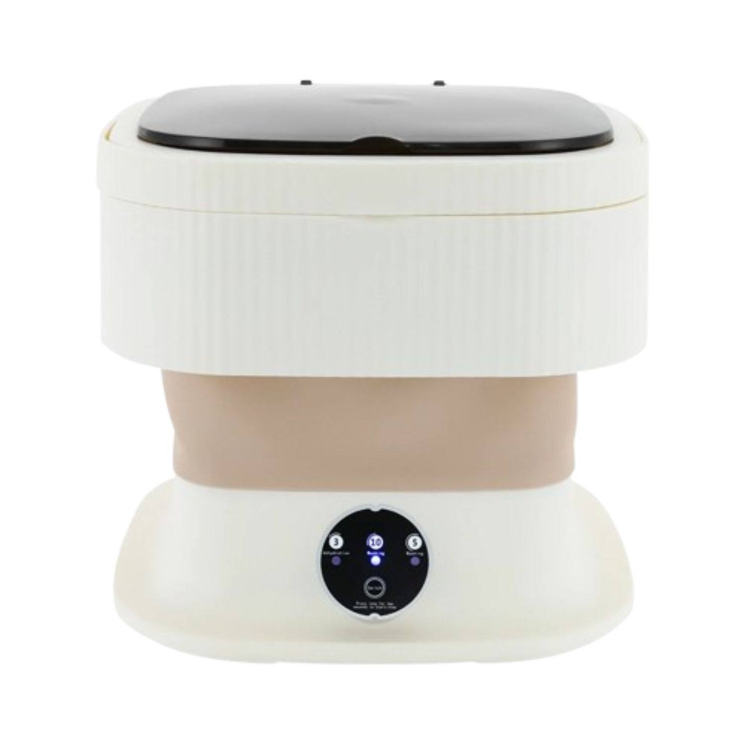 Front. Home Collection - Foldable 10L Portable Mini Washing Machine – Khaki Compact Washer for Underwear & Small Laundry - Khaki.