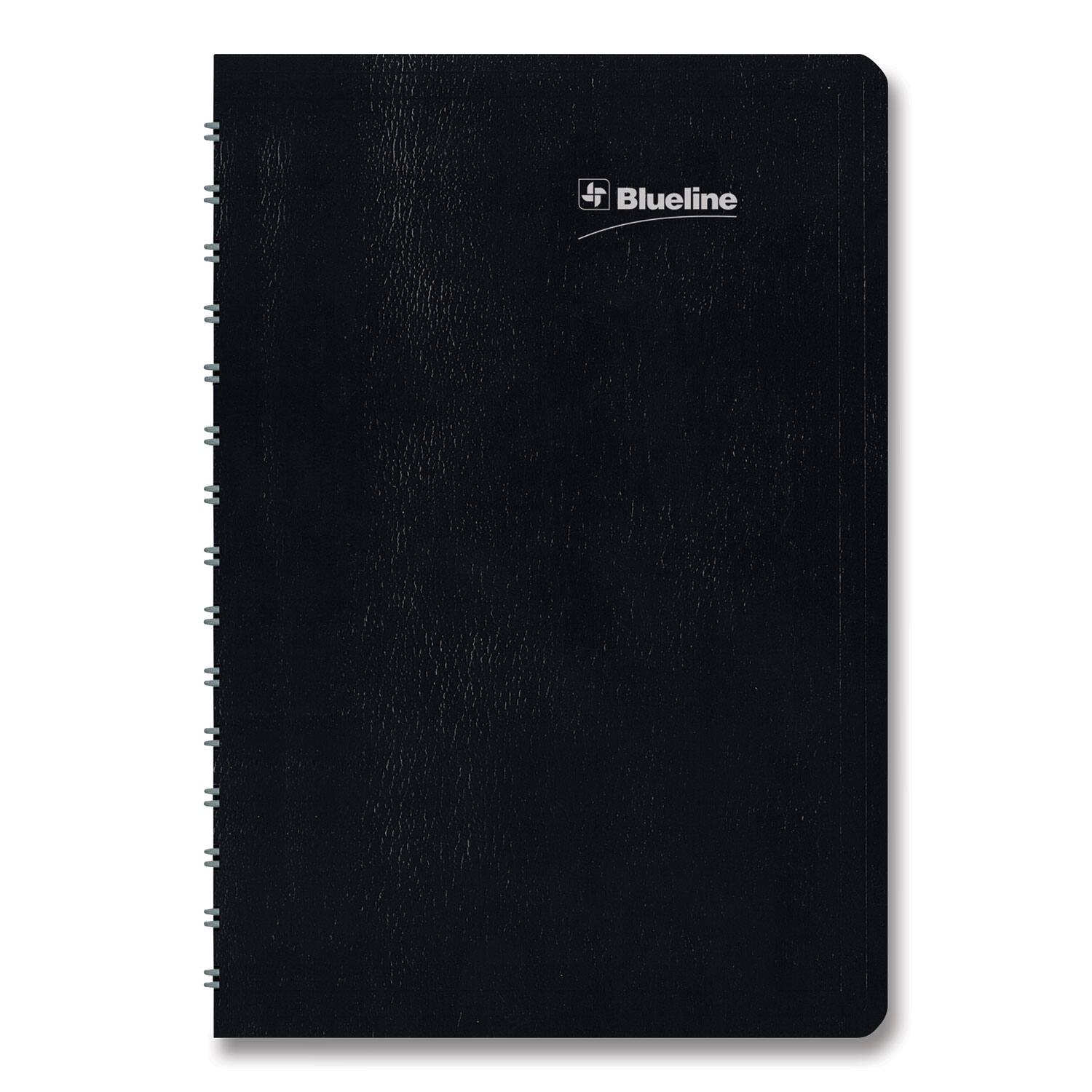 Left. Blueline - DuraGlobe Daily Planner 30 Minute Appointments 8 x 5 Black Soft Cover 12 Month Jan to Dec 2026.