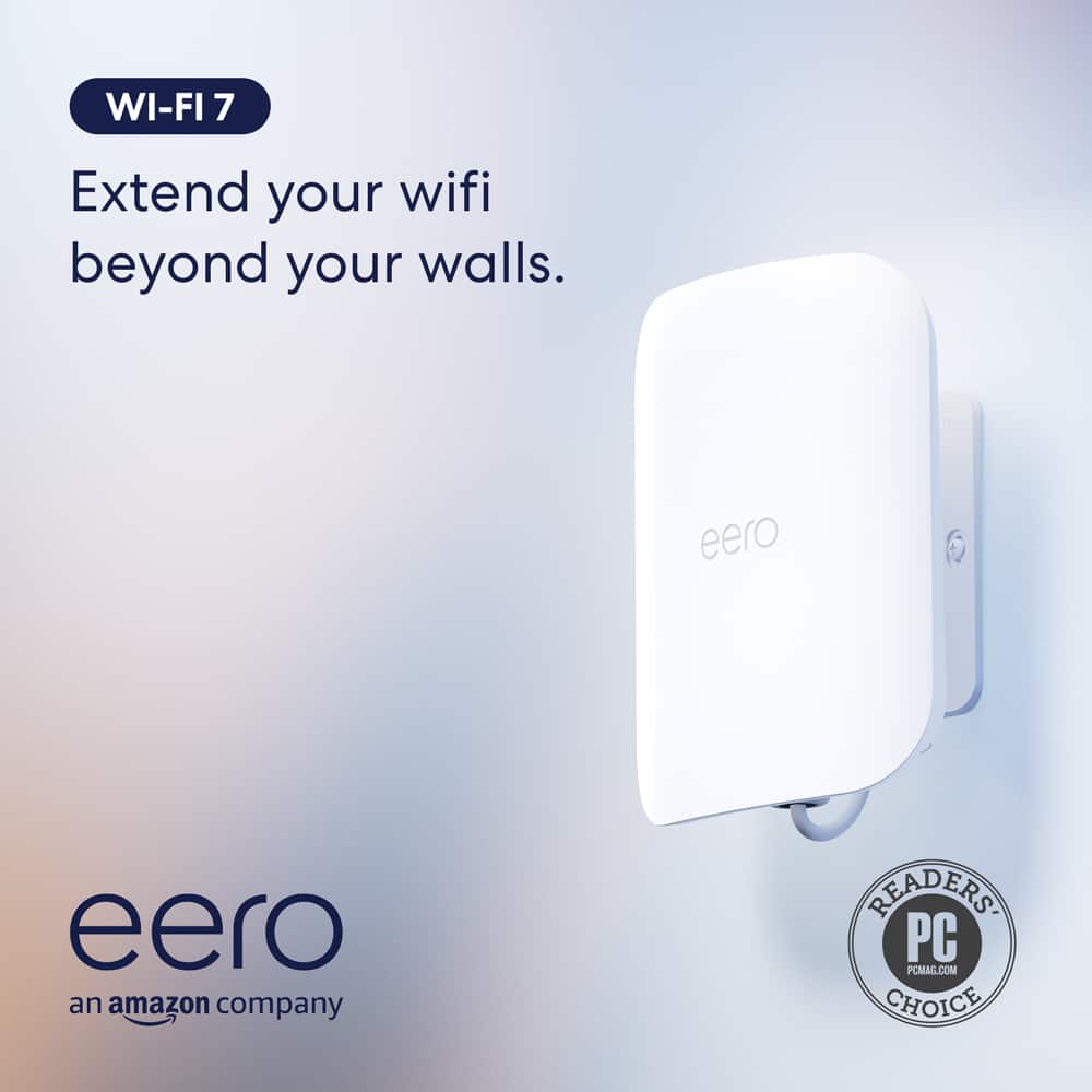 eero - Outdoor 7 Dual-band Mesh Wi-Fi 7 Router (1-pack) - White - Angle_Zoom