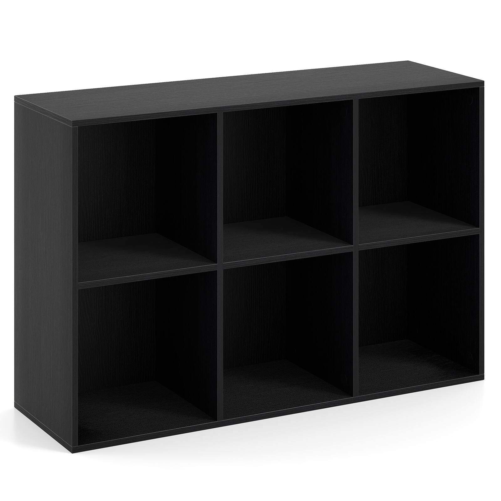 Alt View 9. Costway - Costway 6-Cube Bookcase Modern 3-Tier Storage Organizer Horizontal Vertical Bookshelf - Black.