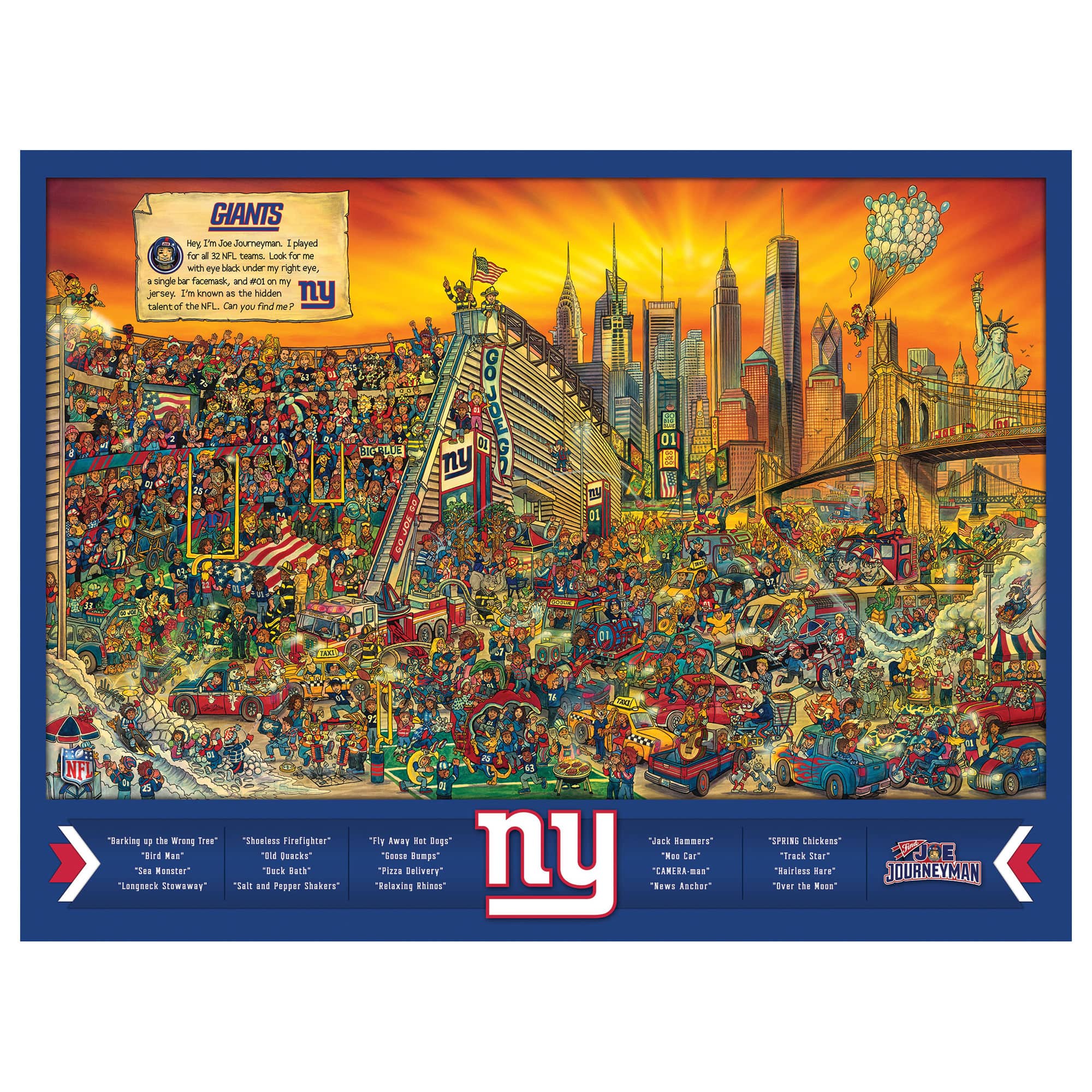 YouTheFan - New York Giants 500-Piece Joe Journeyman Puzzle - Multicolor price history on PriceWatchPro