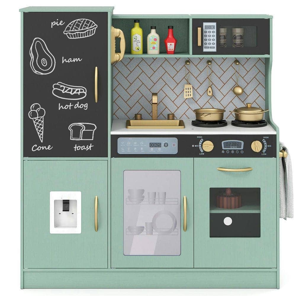 Resenkos - Pretend Play Kitchen Set with Utensils for Kids Ages 3+ , Interactive Role-Play Toy - Green