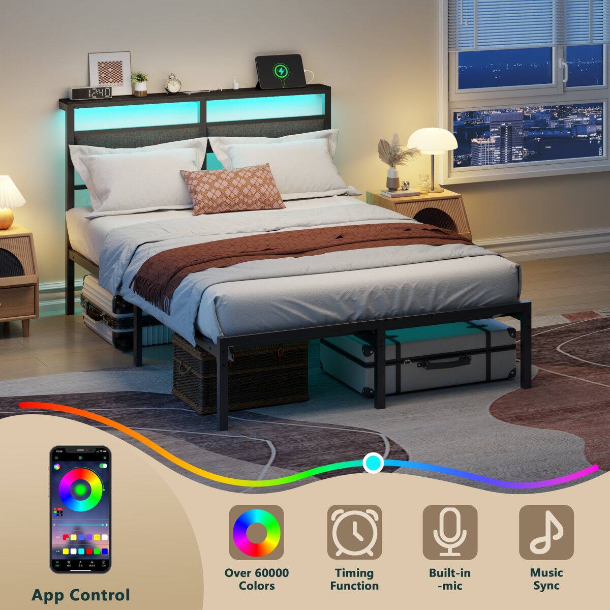 12:40 - App Control Over 60000 Colors Timing Function Built-in -mic Music Sync