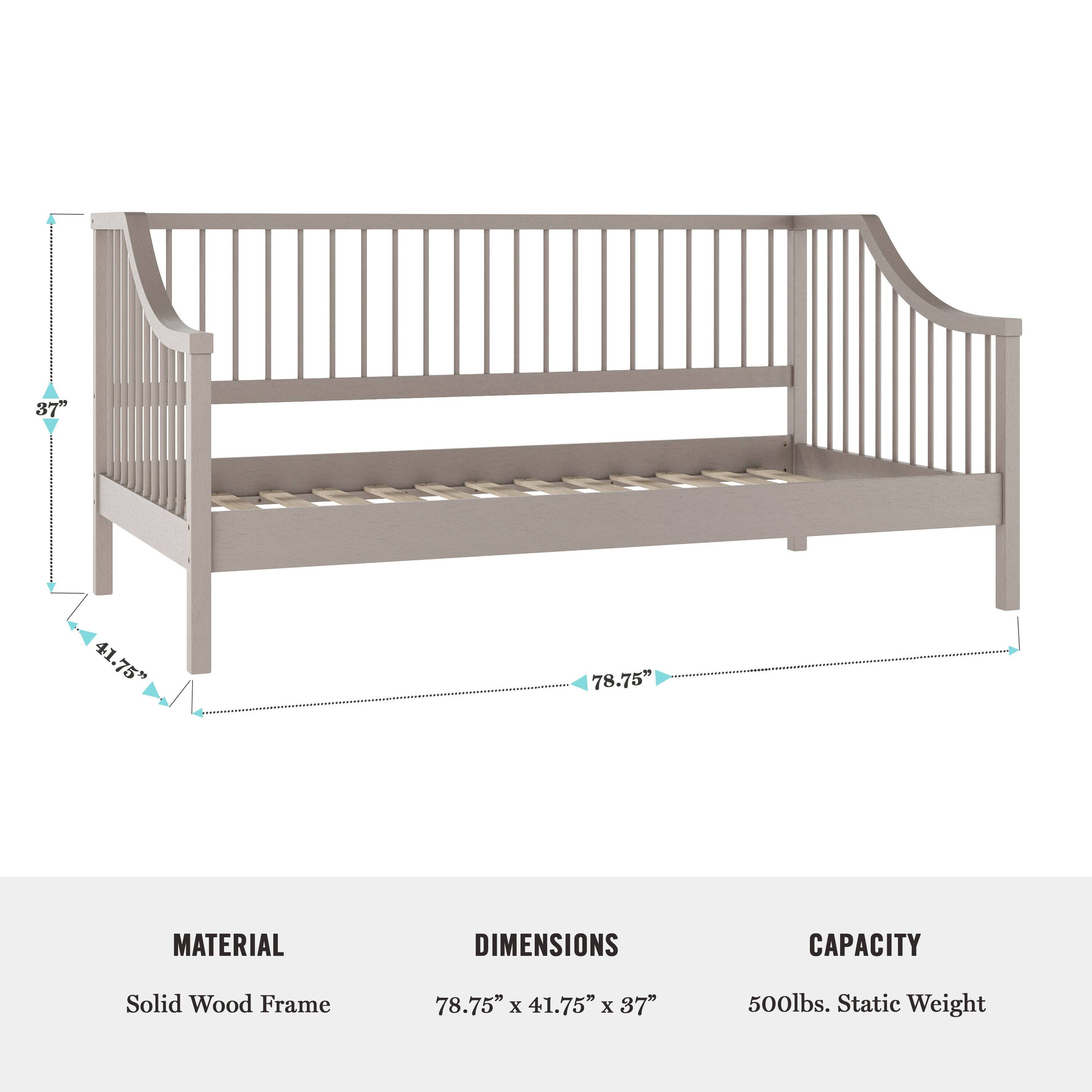 Material: Solid Wood Frame
Dimensions: 78.75" x 41.75" x 37"
Capacity: 500lbs. Static Weight