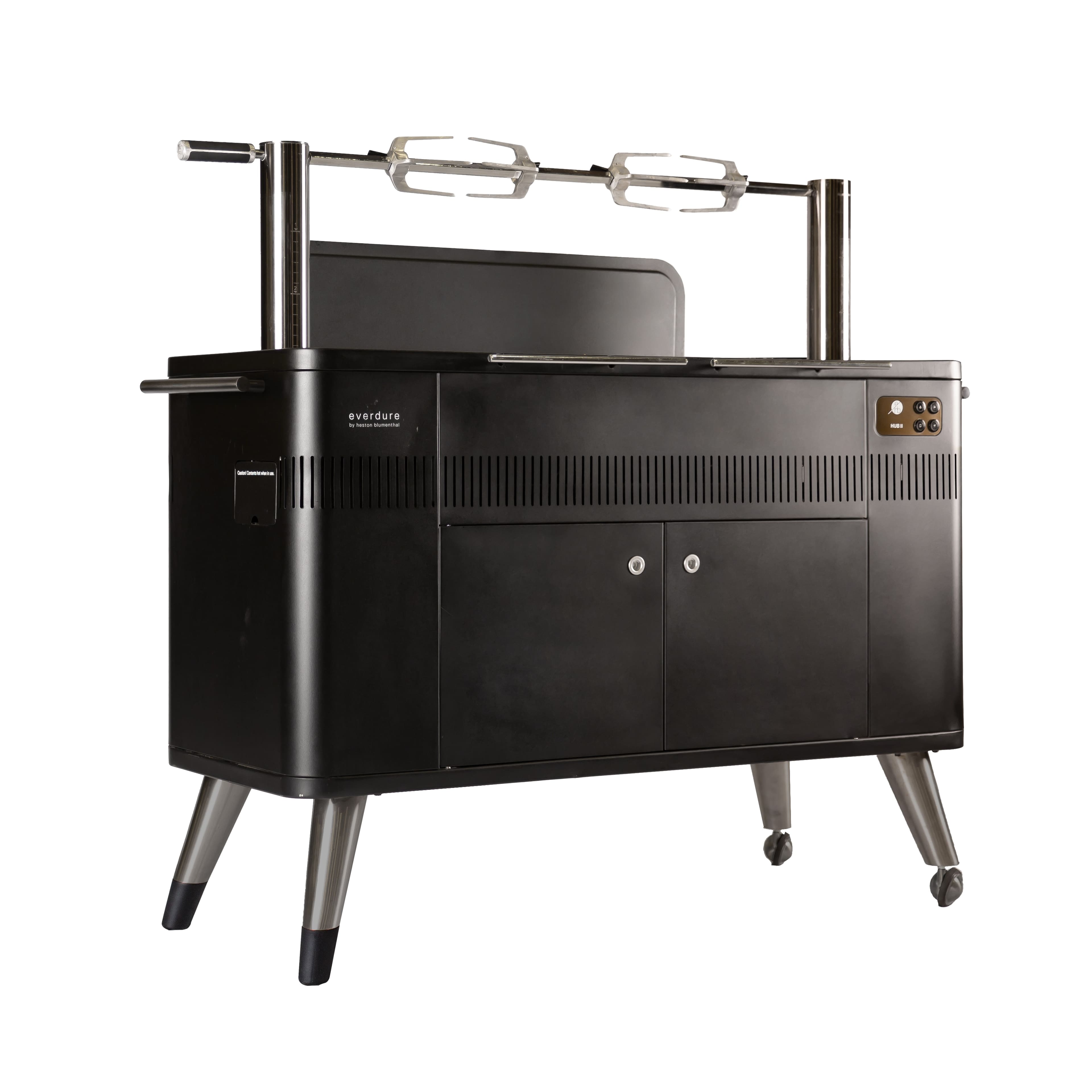 Angle. Everdure by Heston Blumenthal - HUB II Charcoal Grill - Black.
