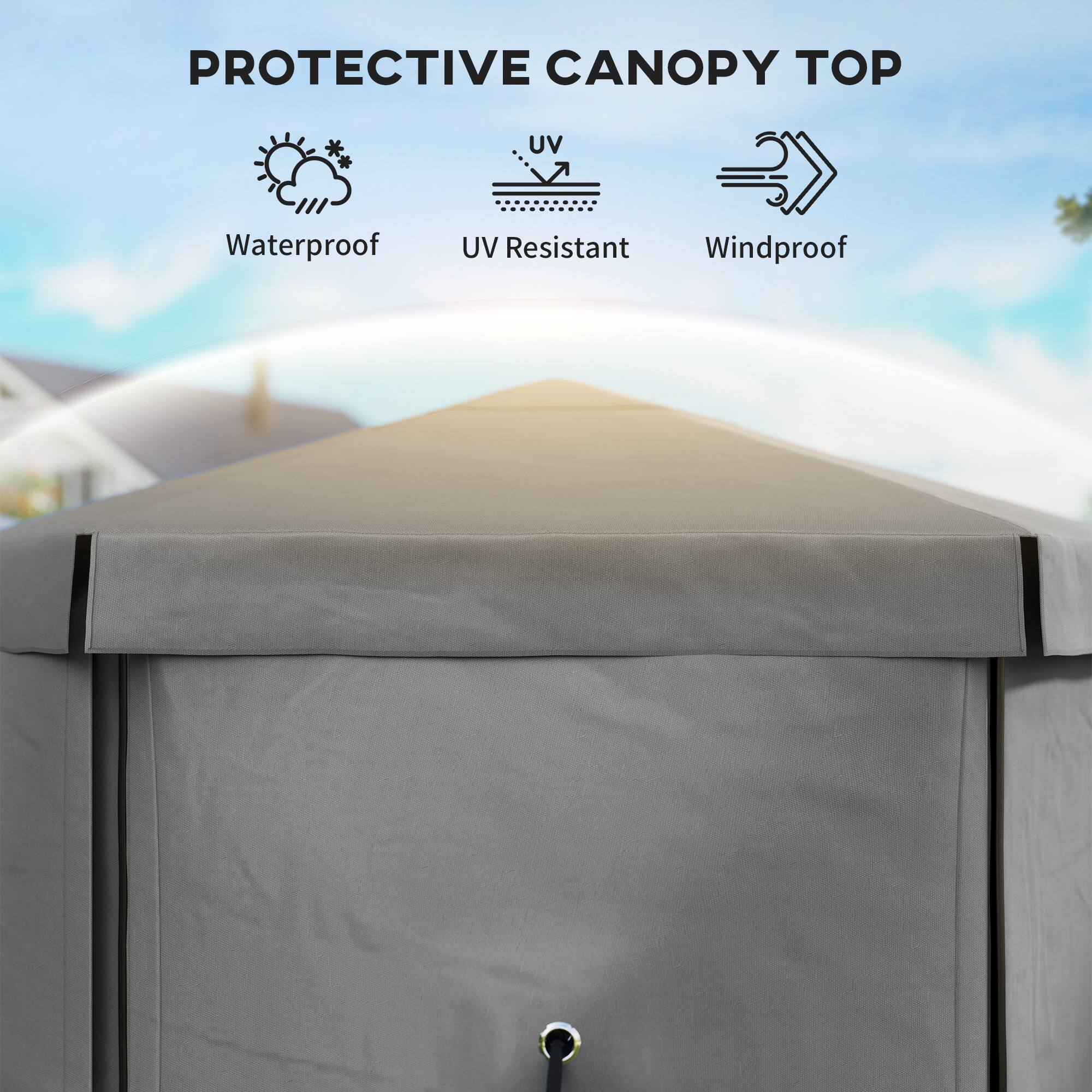 PROTECTIVE CANOPY TOP
Waterproof
UV Resistant
Windproof