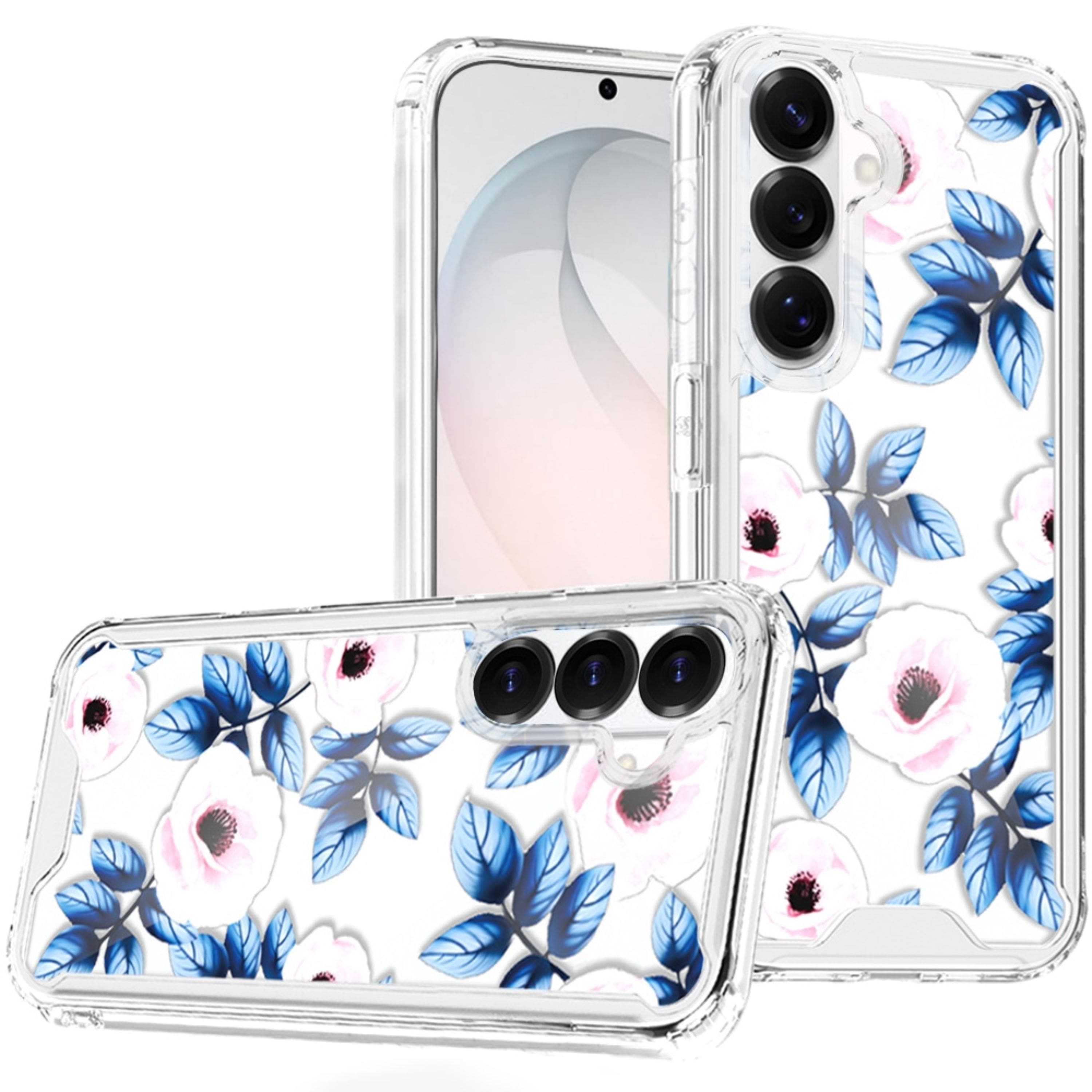 Kitcheniva - Cute Print Design On Clear TPU Cover Plus Tempered Glass For Samsung S26 FE Florals - Multicolor price history on PriceWatchPro