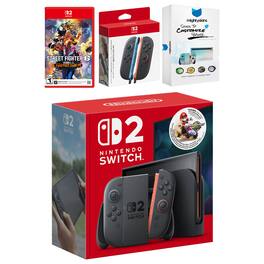 Switch 2 + Mario Kart World Bundle with Street Fighter 6, Extra Joy-Cons and MightySkins Code Bundle - Nintendo Switch 2