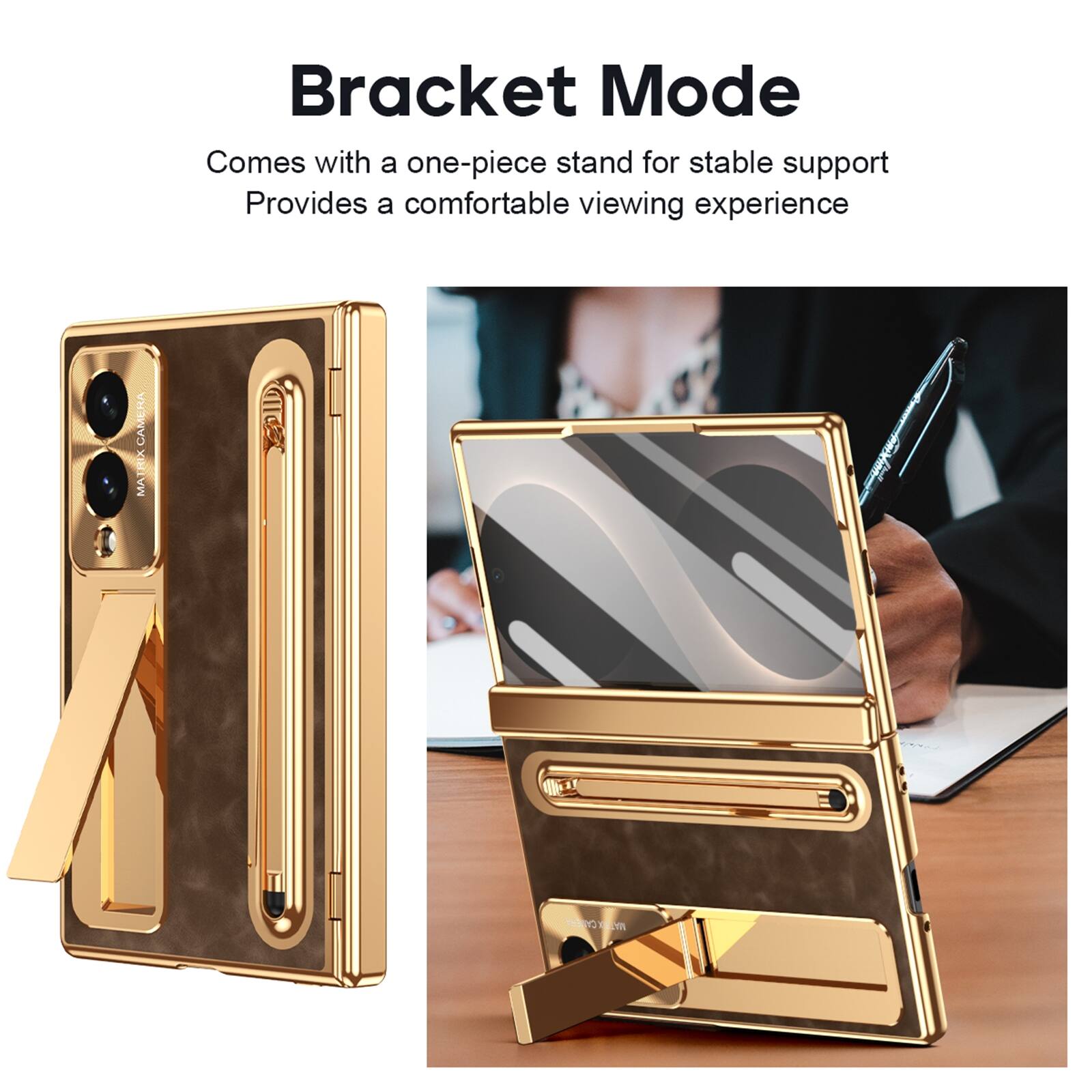 Bracket Mode  
Comes with a one-piece stand for stable support  
Provides a comfortable viewing experience