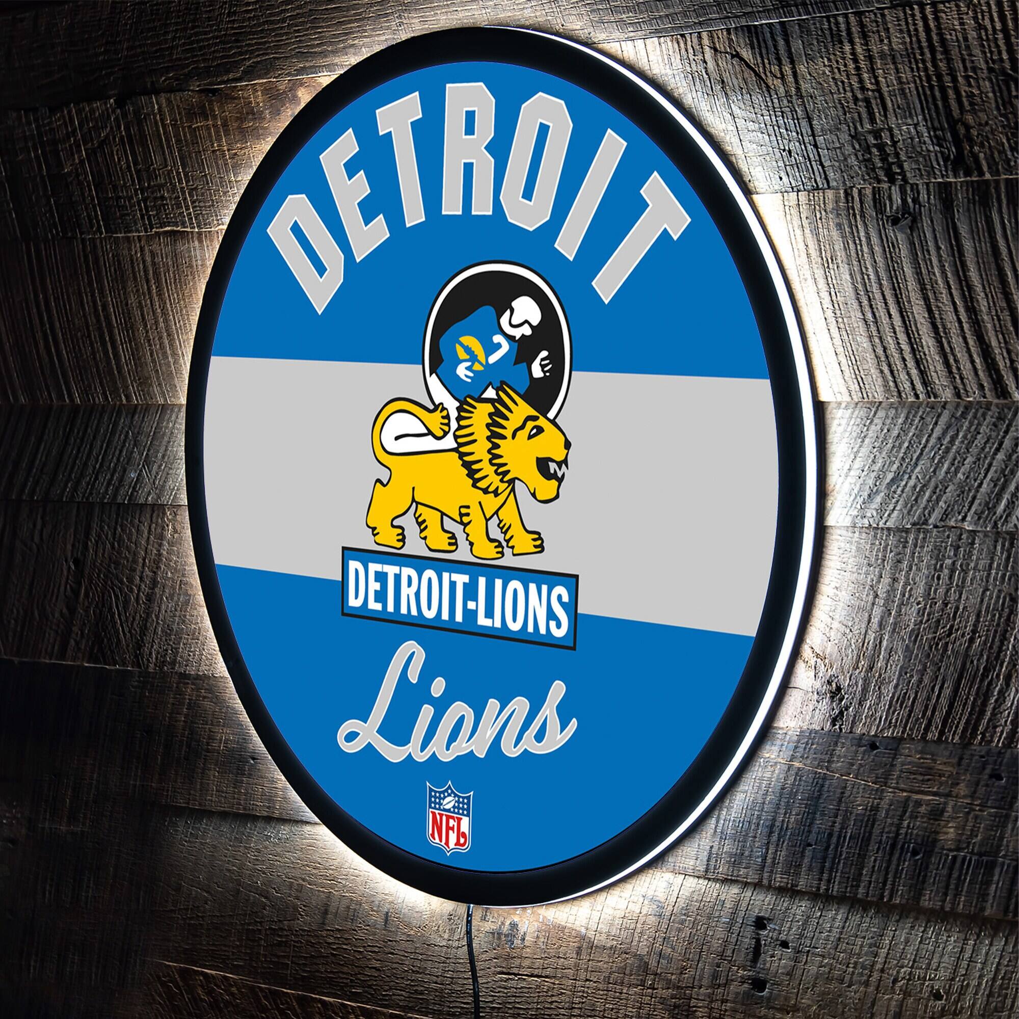 "Evergreen Enterprises - Detroit Lions 23"" LED Retro Logo Round Wall Sign - Multicolor" price history on PriceWatchPro