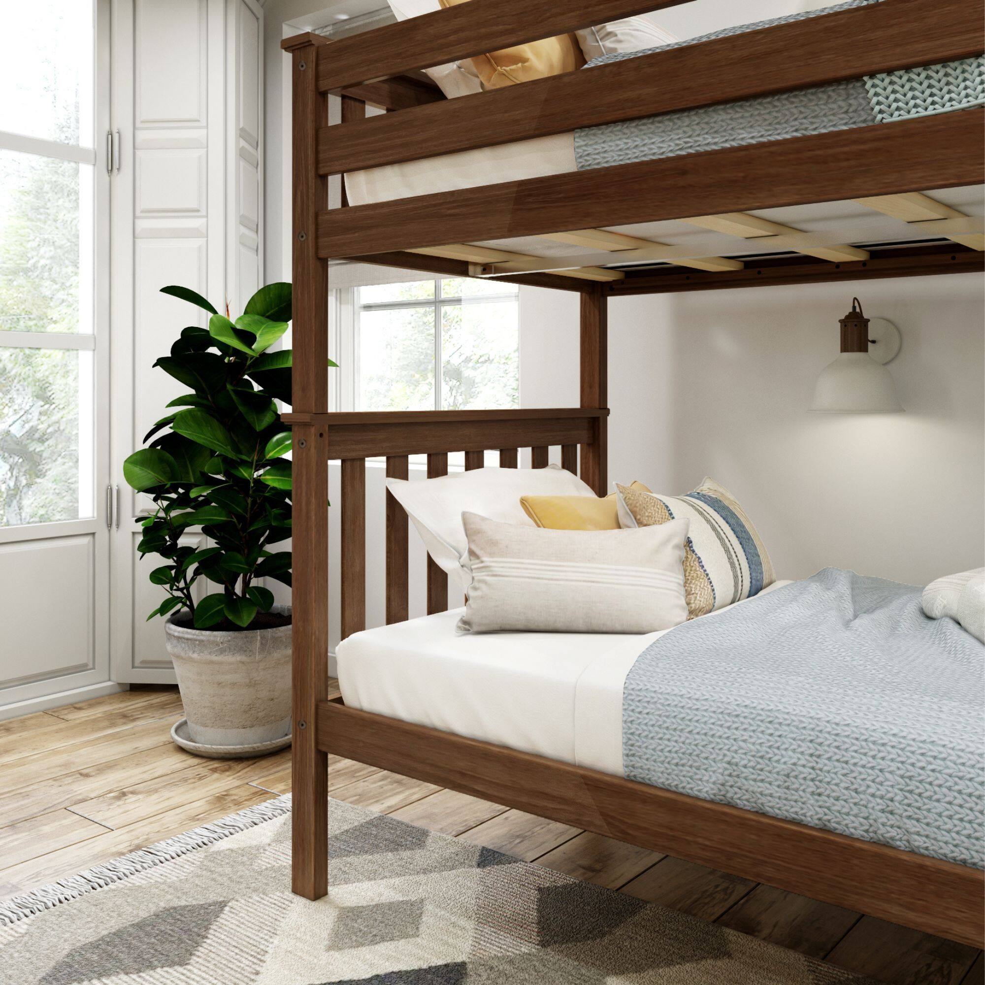 Alt View 1. Plank+Beam - Classic Twin over Twin Bunk Bed, Walnut - Walnut.