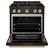 Angle. ZLINE - Autograph 30" Paramount Black Stainless Gas Range w/ 4 Burners & Gold Accents (SGRBZ-30-G) - Black Stainless Steel.
