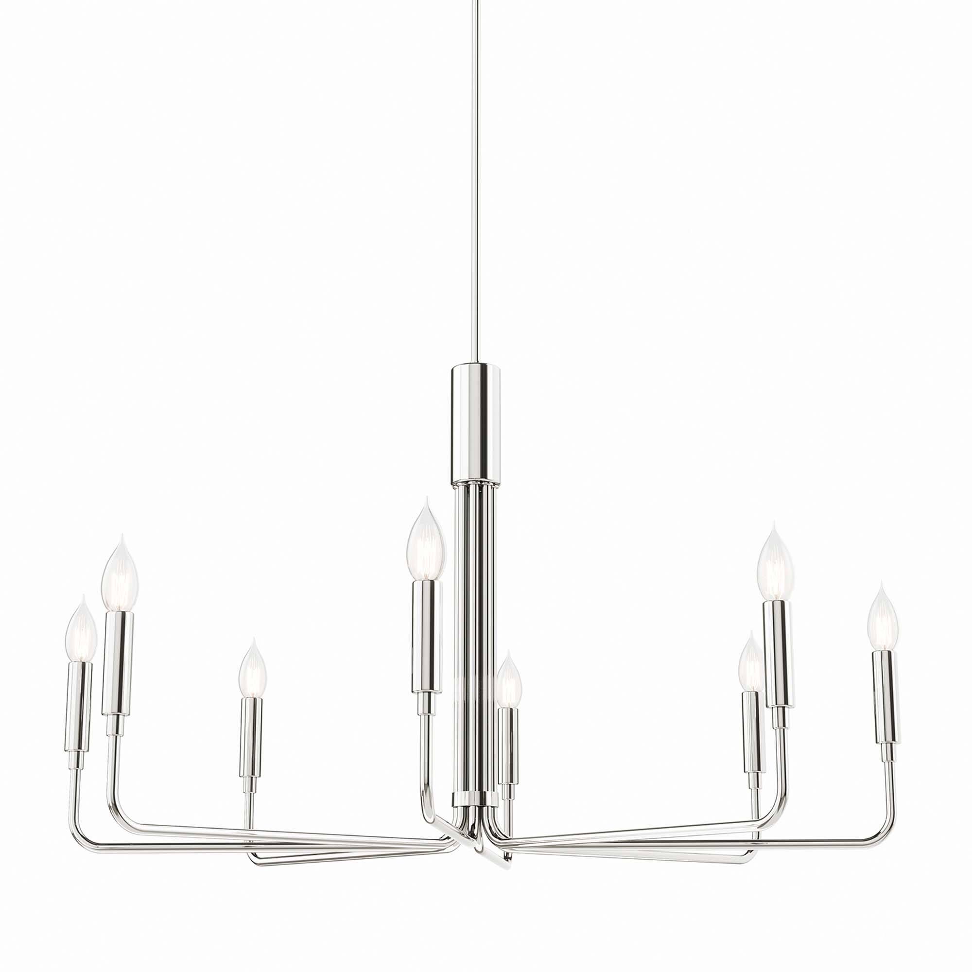 Alt View 2. Modway - Rekindle 8-Light Chandelier by Modway - Polished Nickel.
