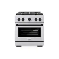 ZLINE - Autograph Edition 30" Paramount Gas Range w/ 4 Burners & Matte Black Accents (SGRZ-30-MB) - Stainless Steel - Front_Zoom