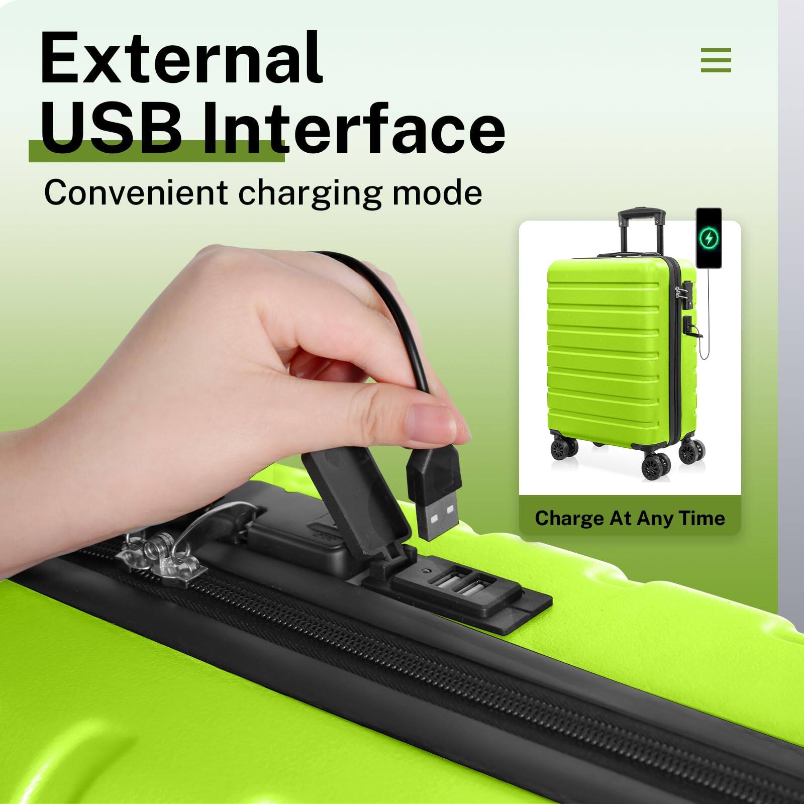 External USB Interface  
Convenient charging mode  
Charge At Any Time