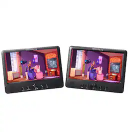 Proscan - Refurbished Excellent - Elite 10.1" Dual Screen Portable CD DVD Media Player PEDVD1082 - Black
