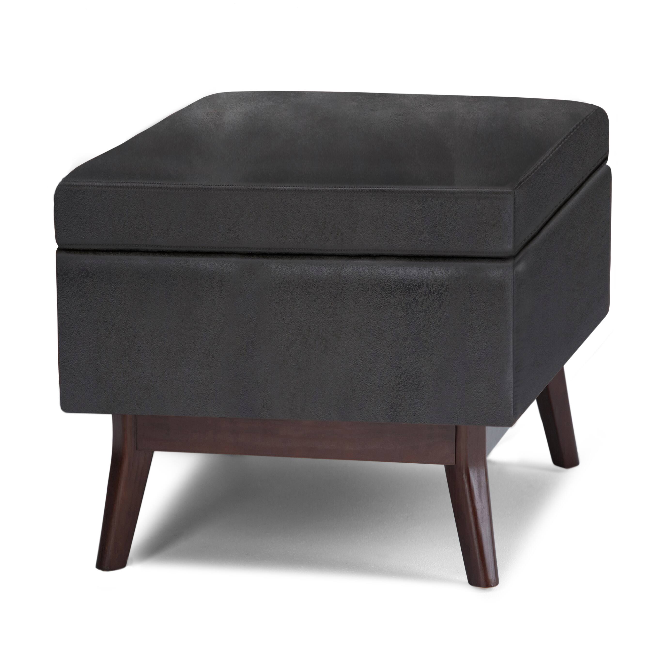 Alt View 15. Simpli Home - Owen Small Rectangular Storage Ottoman - Distressed Black.