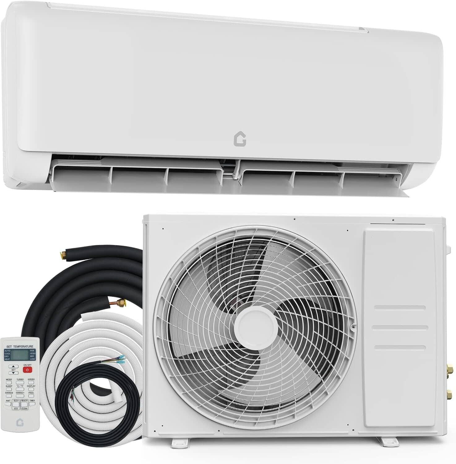 Acekool - 18.5 SEER2 9000BTU 230V Mini Split Air Conditioner, Up to 450 Sq.Ft - White