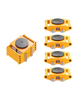 VEVOR - 4PCS Machinery Skate Dolly, 26455LBS/12T Industrial Machinery Mover, Heavy Duty Carbon Steel Machinery Moving Skate - Yellow