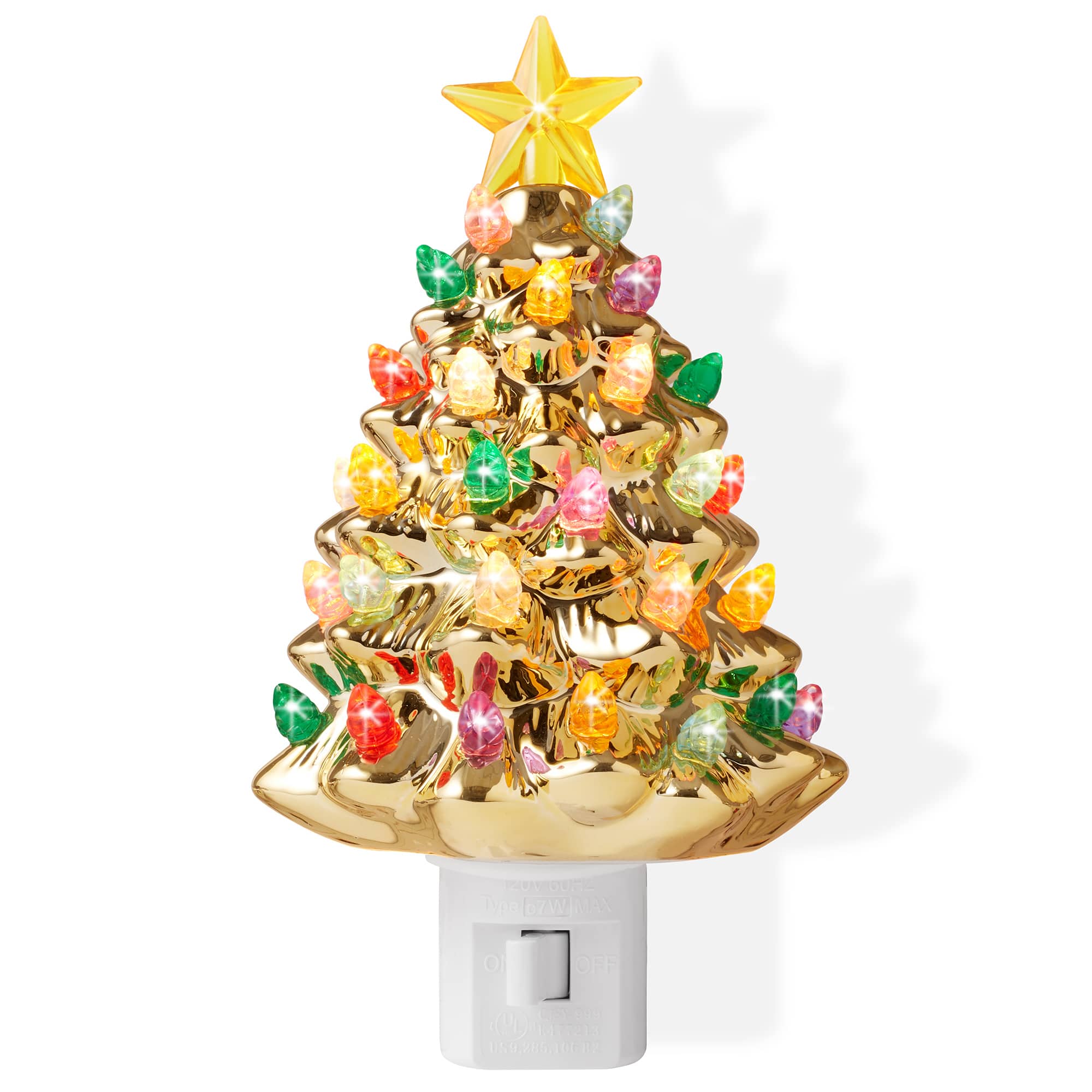 Casafield - Ceramic Holiday Plug-in Vintage Decorative Night Light - Gold