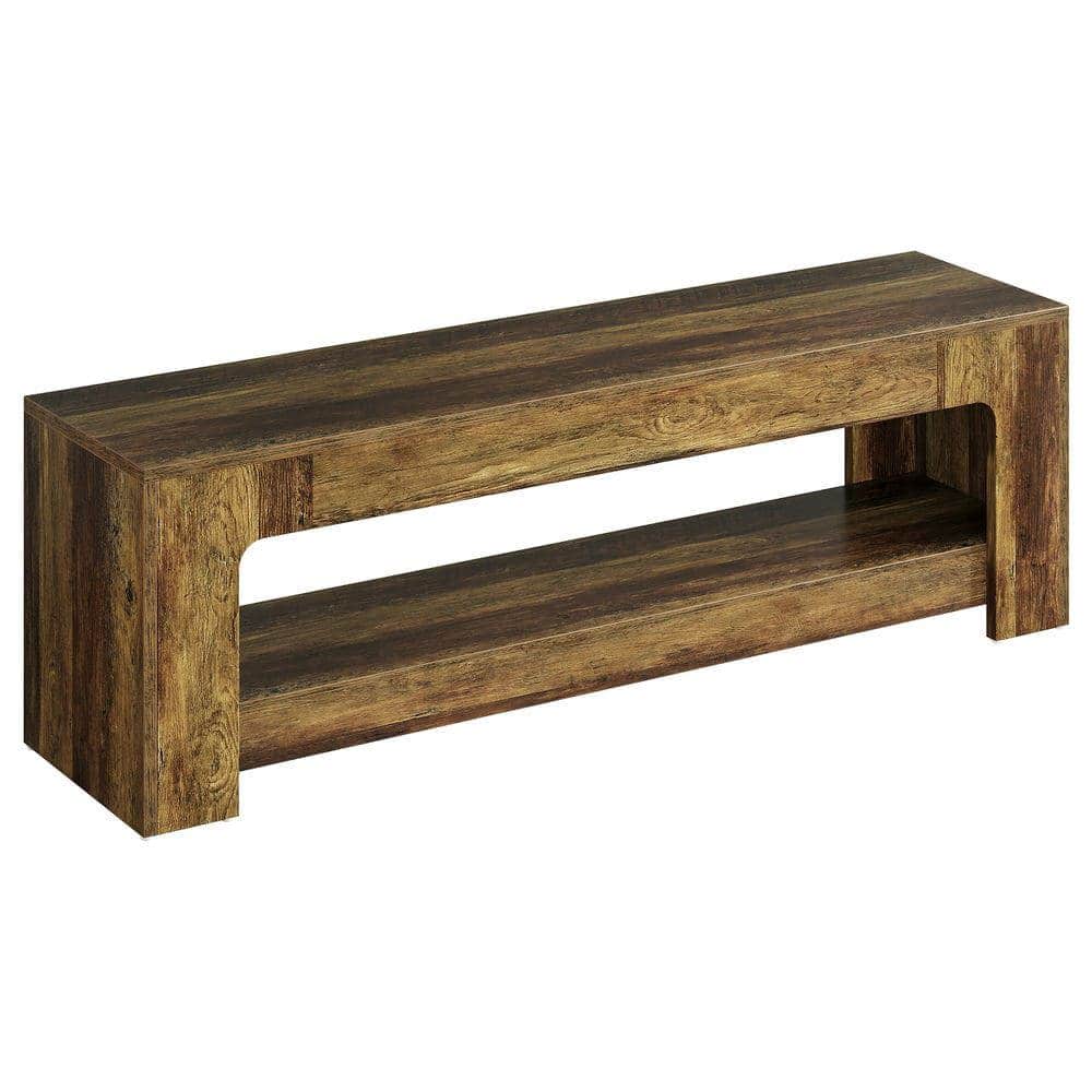 Kadyn - 63-Inch Farmhouse TV Stand for 75-Inch TVs, Rustic Media Console with Storage Shelves - Brown