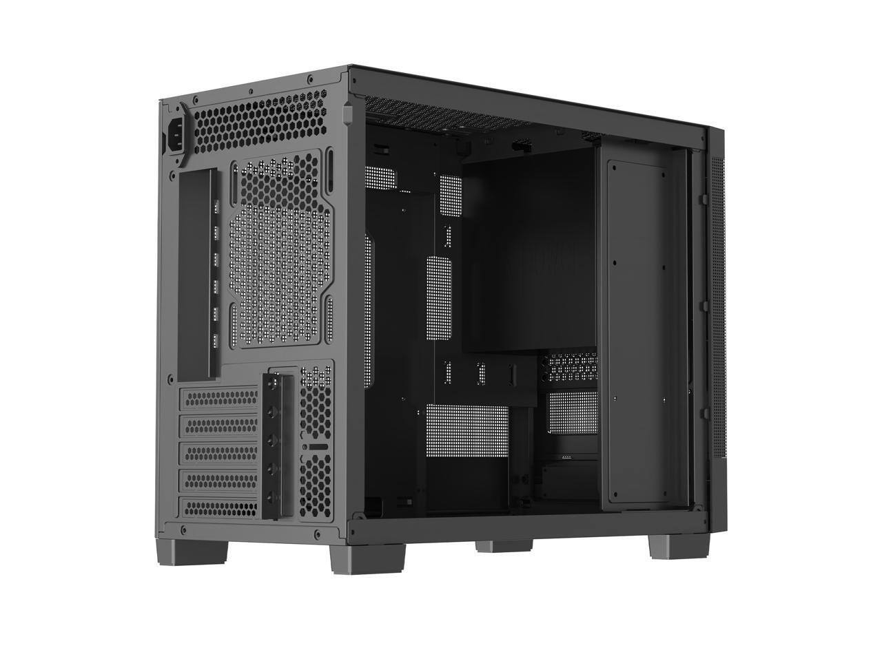 Alt View 4. Rosewill - micro atx mini pc computer case with pre-installed 400w power supply | - Black.