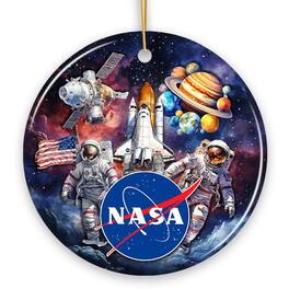 OrnamentallyYou - Artistic NASA Handcrafted Christmas Ornament Astronaut in Outer Space with the Planets Version 1 - Multi-colored