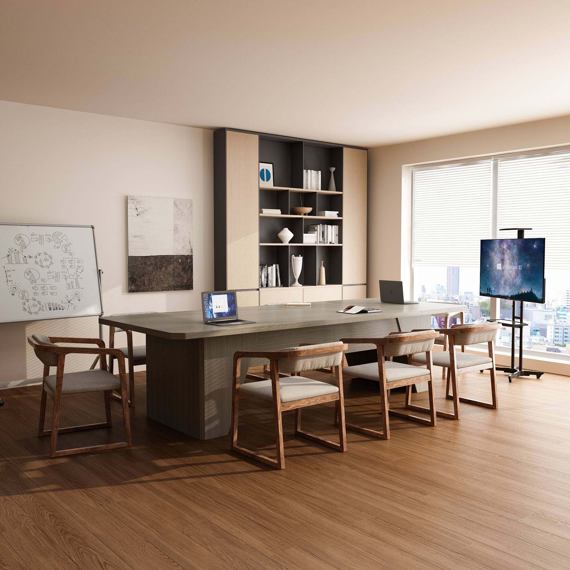 Alt View 10. FUFU & GAGA - FUFU&GAGA Modern Conference Table – Sleek Office Desk Meeting & Workspace Solution - Gray.