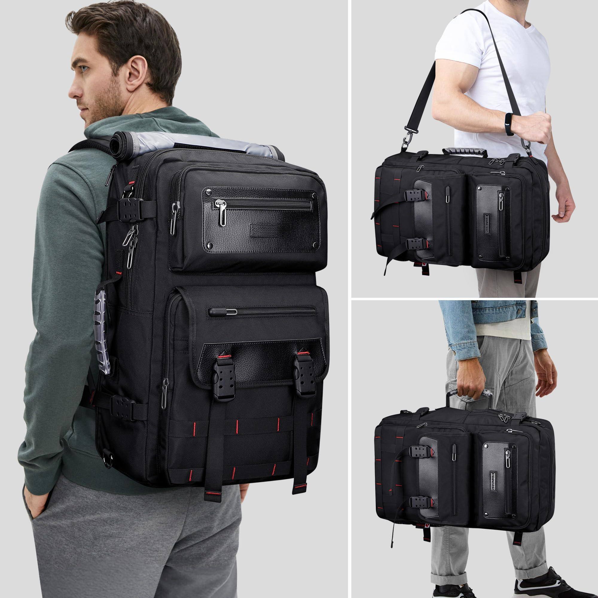 Left. Live At Space - Carry On Travel Backpack For Men Duffle Bags Fit 17 Inch Laptop Airline Approved Backpack(b685 Black) - Black.